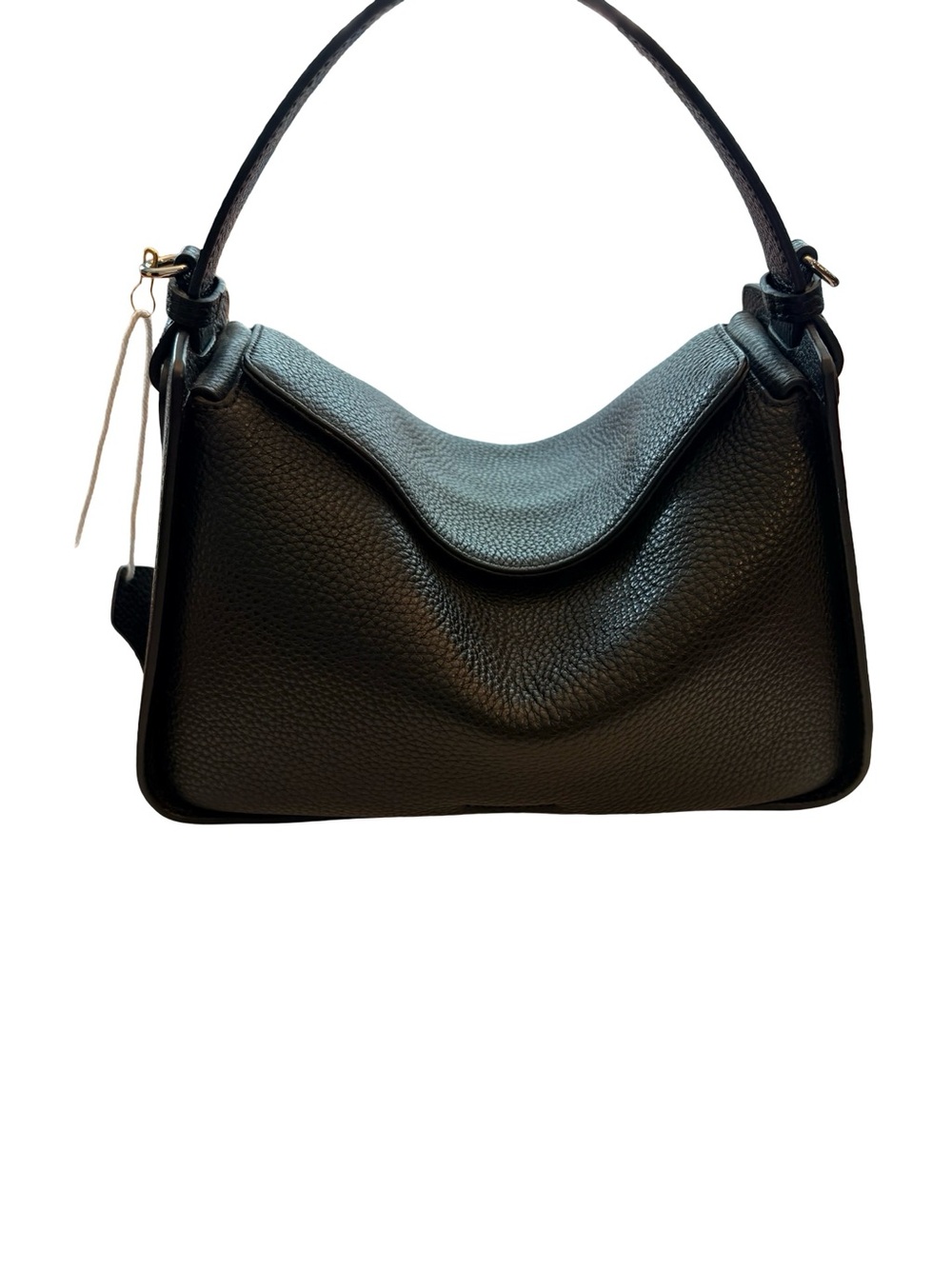 The Horse Clementine Handbag Shoulder Bag Black Pebbled Leather Silver Hardware - Picture 3 of 16